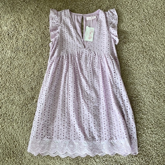 Dresses & Skirts - Pink Lily- You Found My Heart Lilac Lace Romper
